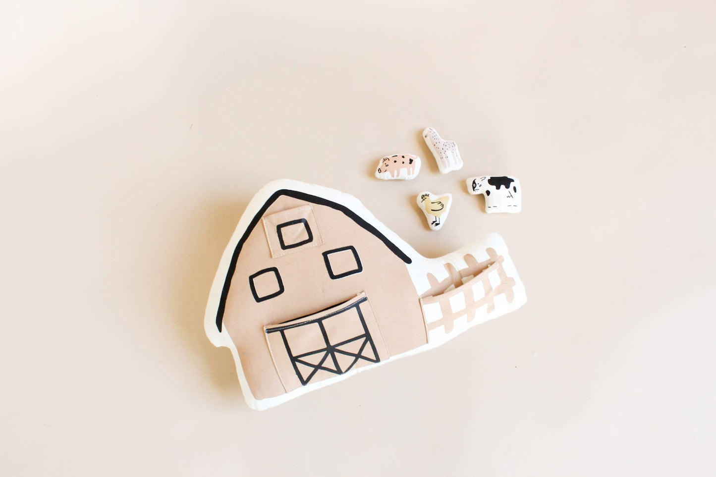 Interactive Farmhouse + Animal Pillow