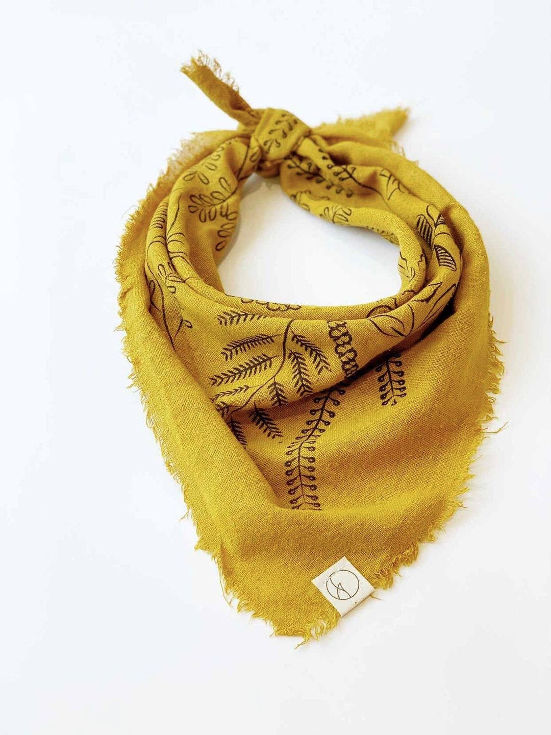 Desert Gold Botanical Print Naturally Dyed Bandana