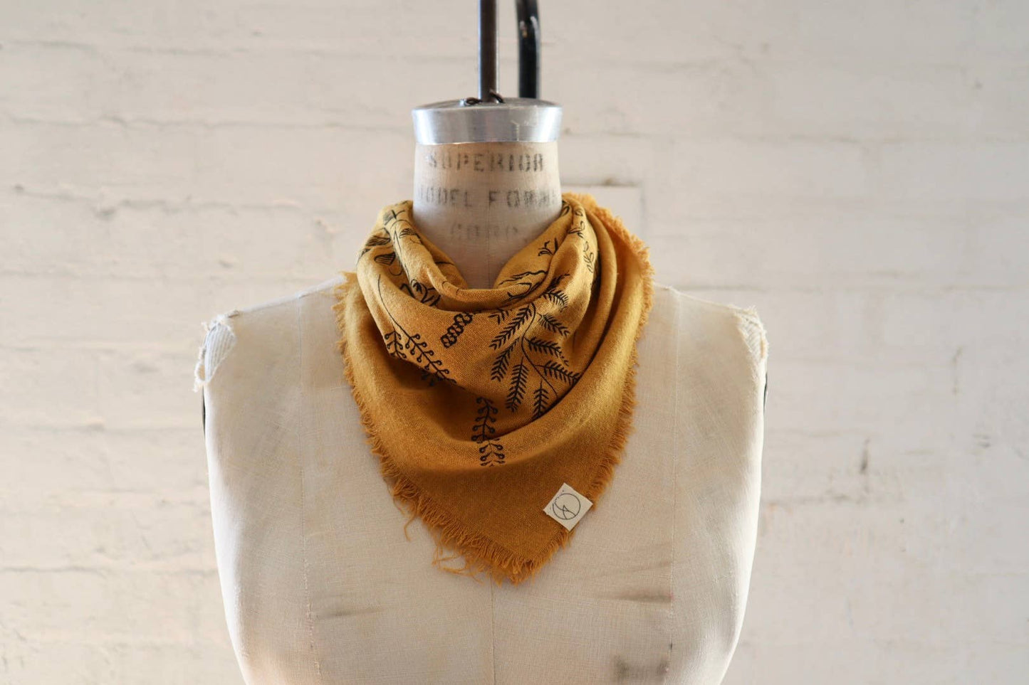 Desert Gold Botanical Print Naturally Dyed Bandana