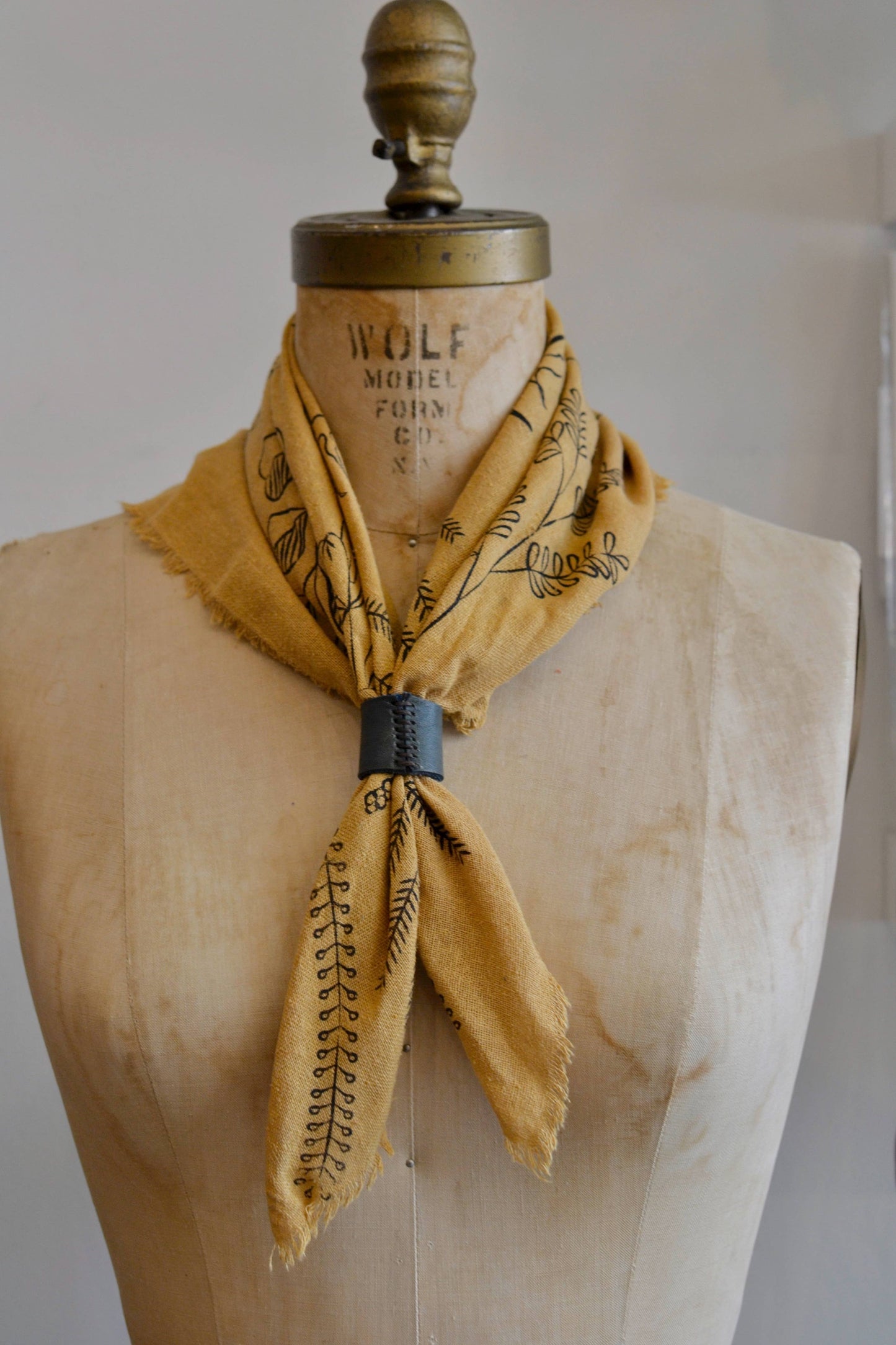 Desert Gold Botanical Print Naturally Dyed Bandana