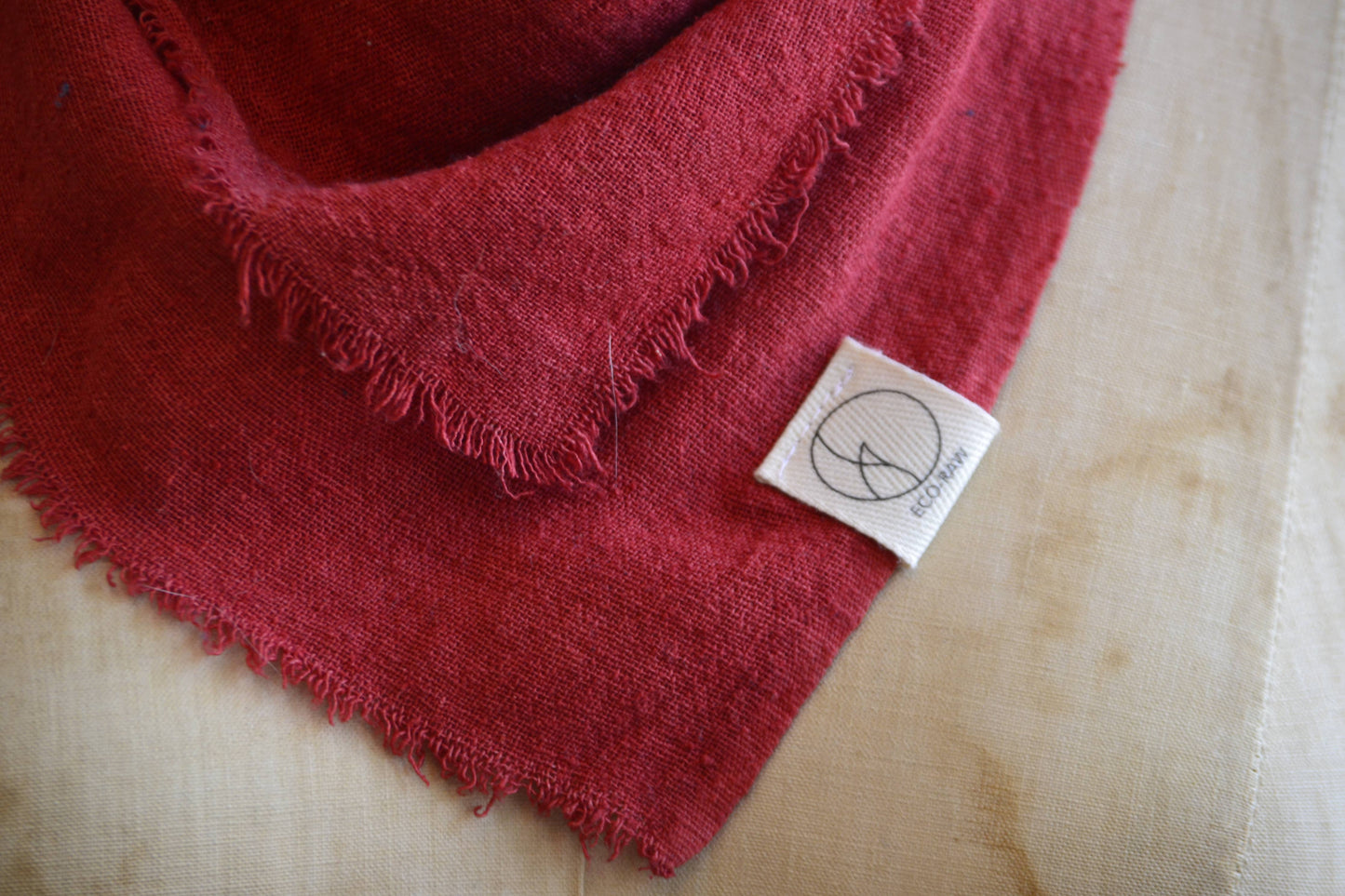 Poppy Red Solid Naturally Dyed Raw Silk Bandana