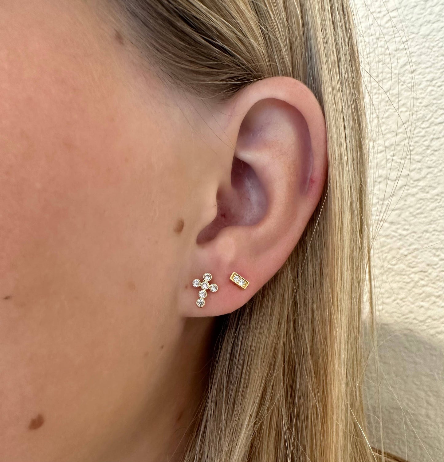 Golden Cross Studs