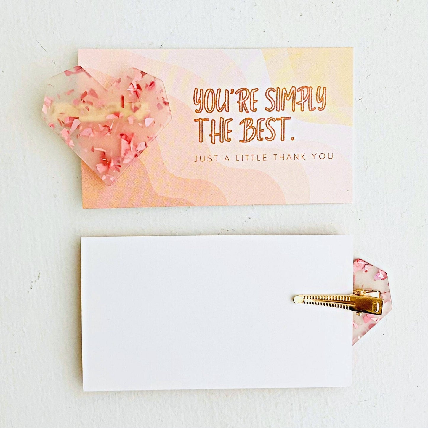 Pink Heart Hair Clip | You're the Best Card