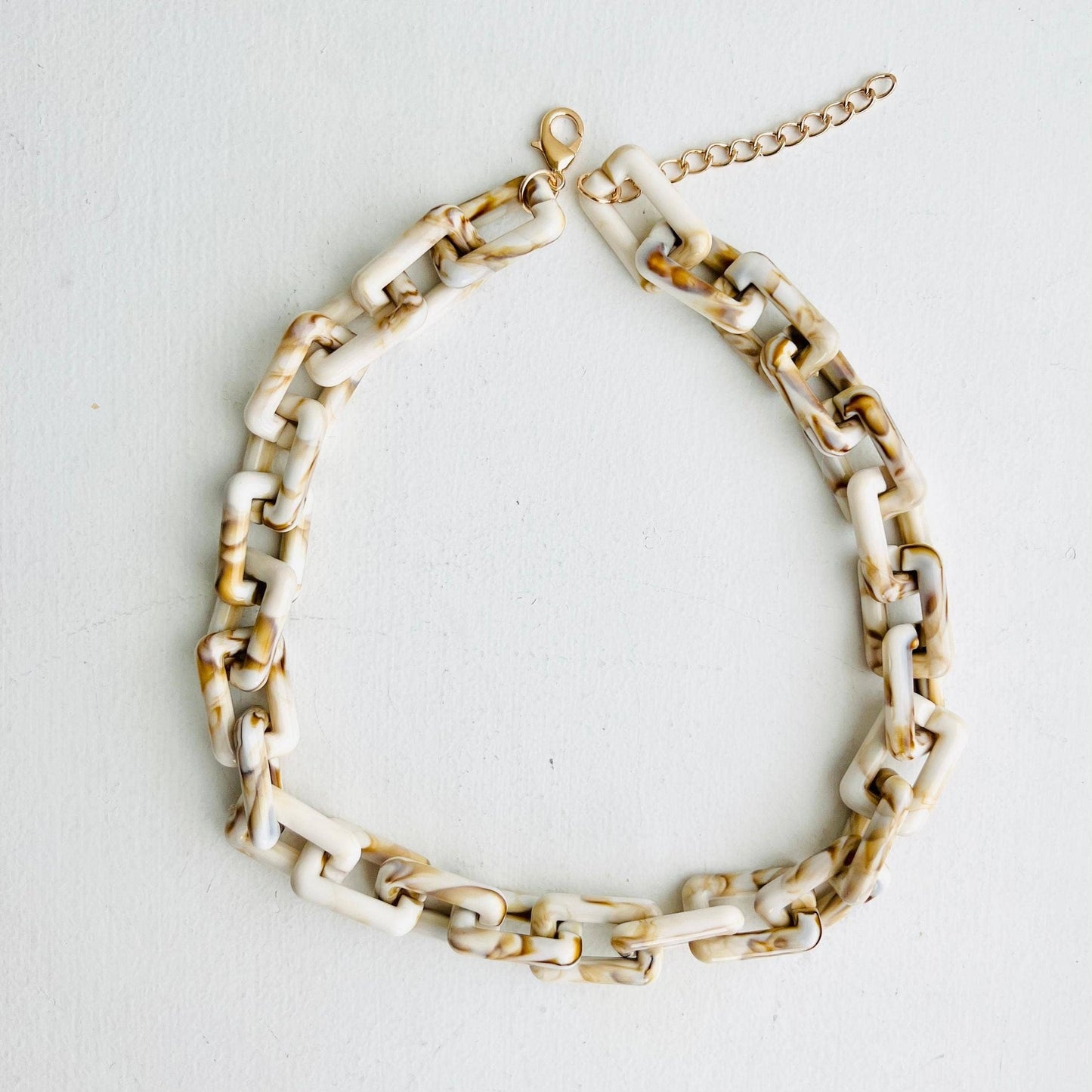 Chunky Chain Square Link Necklace | Boho Acrylic Jewelry