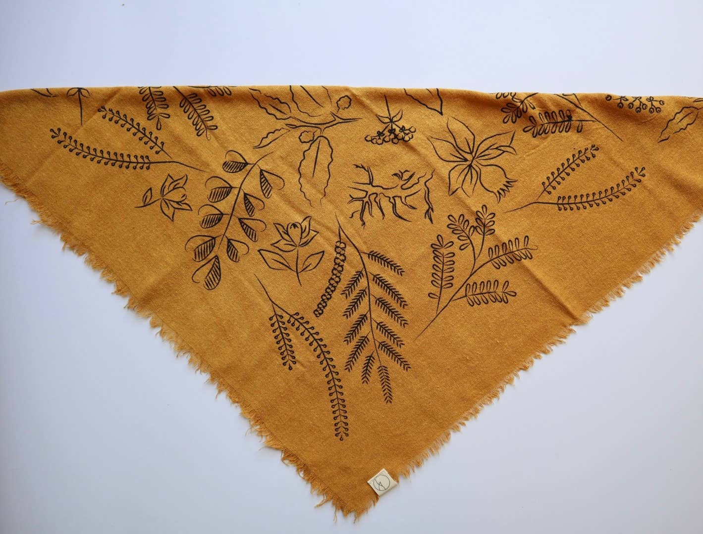 Desert Gold Botanical Print Naturally Dyed Bandana