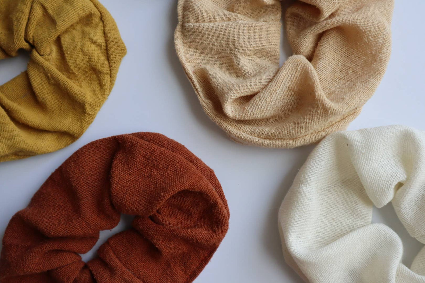 Raw Silk Naturally Dyed Hair Scrunchies