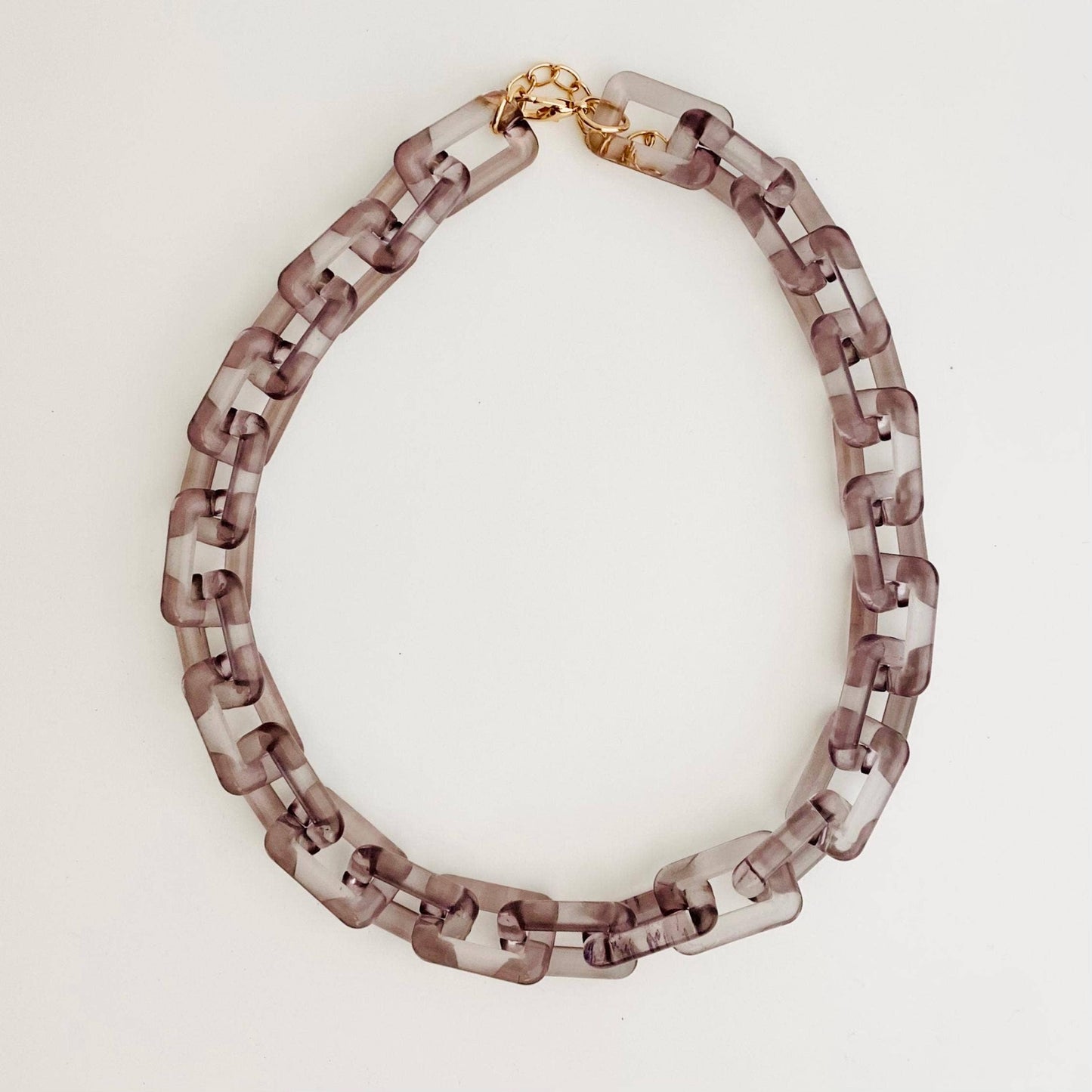 Chunky Chain Square Link Necklace | Boho Acrylic Jewelry