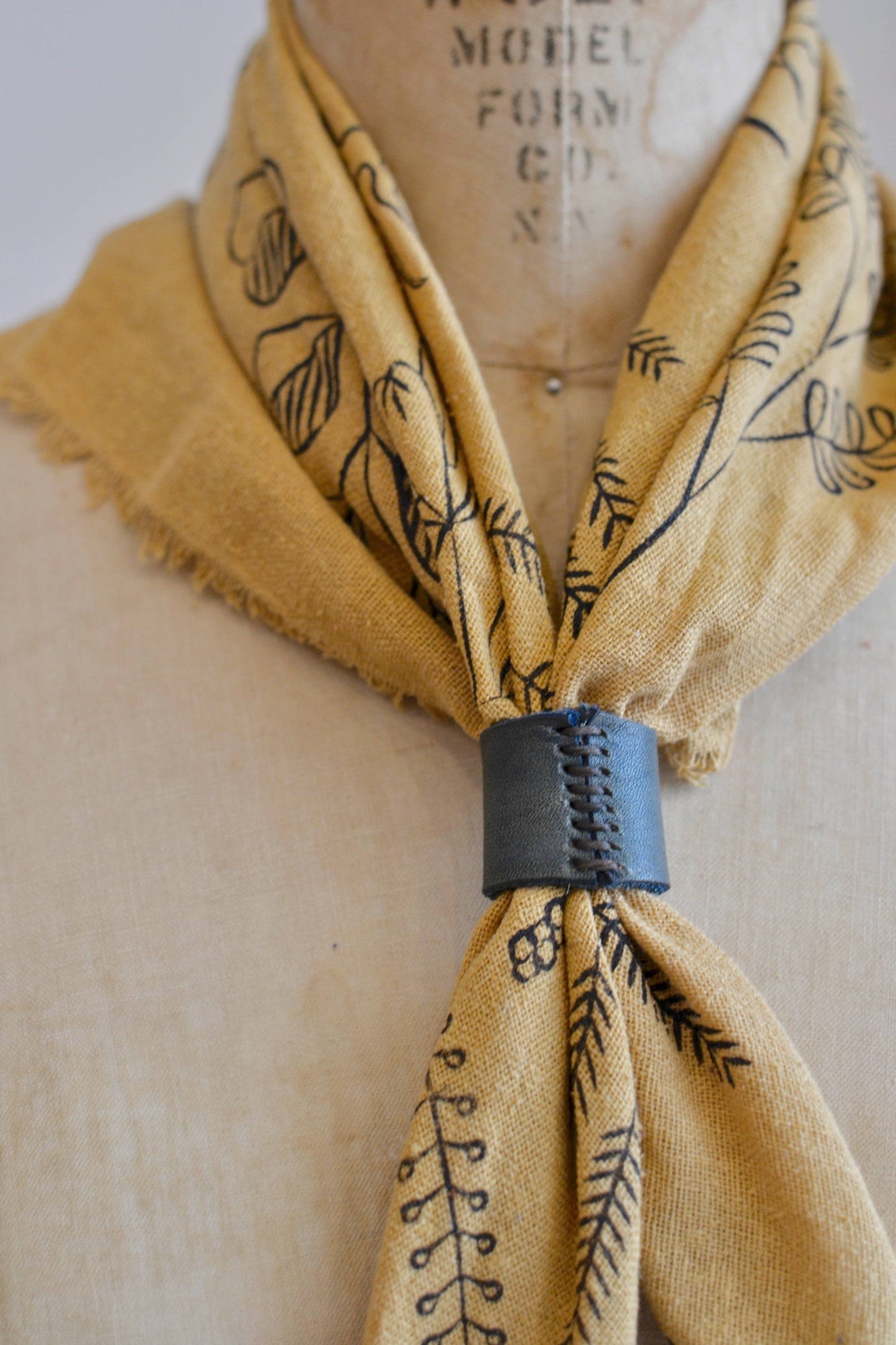 Desert Gold Botanical Print Naturally Dyed Bandana