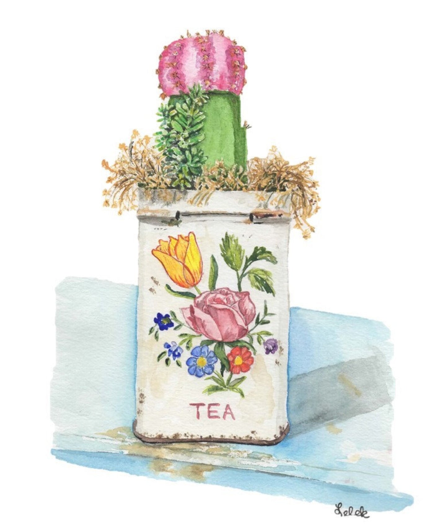 Cactus in a Tea Tin 8x10 Print