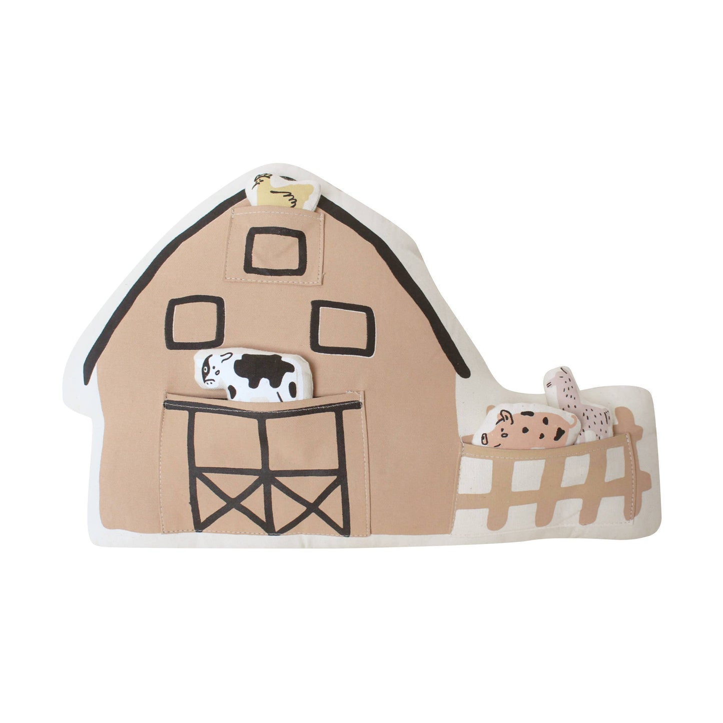 Interactive Farmhouse + Animal Pillow