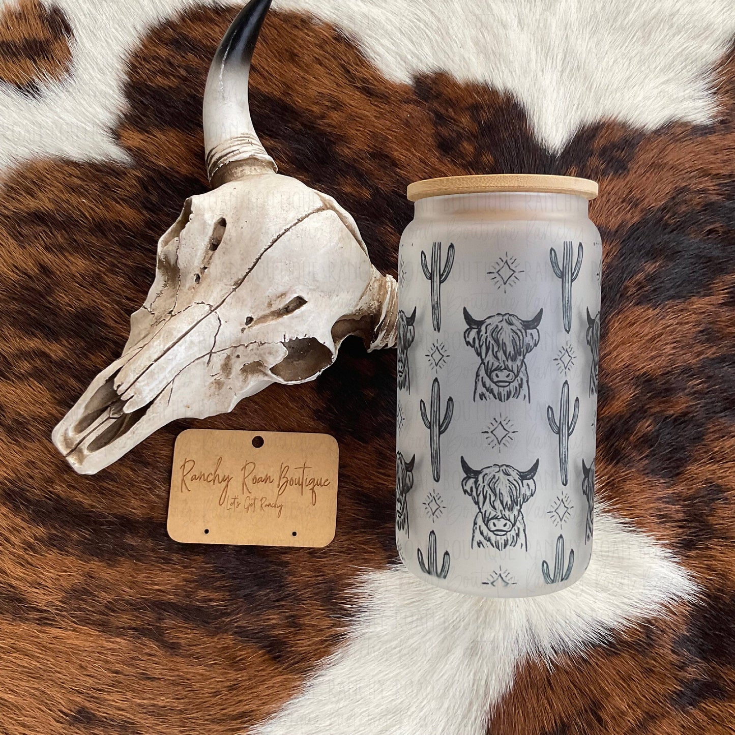 Boho Highlander Western Frosted Tumbler