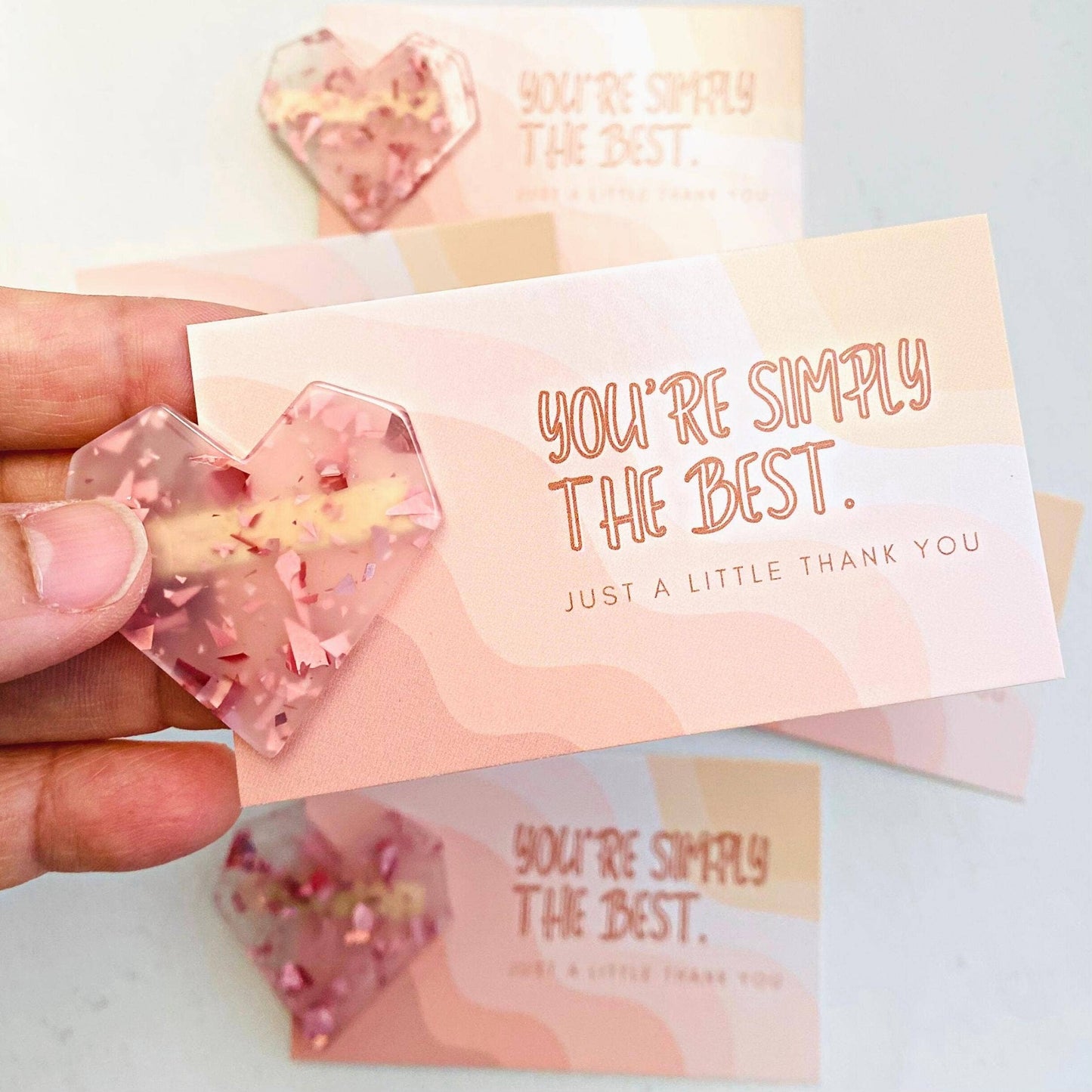 Pink Heart Hair Clip | You're the Best Card