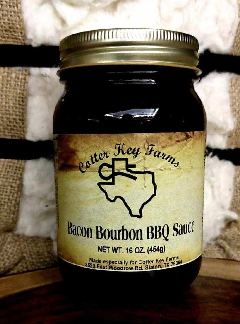 Cotter Key Farms, Lubbock, Texas, Out West Mercantile, Pecan Ridge, Slaton, Texas, Bakery, Gift Shop, Salsas, Sauces, Jams, Gift Items, Near Lubbock, Bacon Bourbon BBQ Sauce