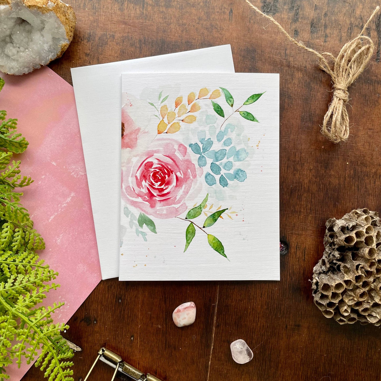 Loose Floral Rose Card