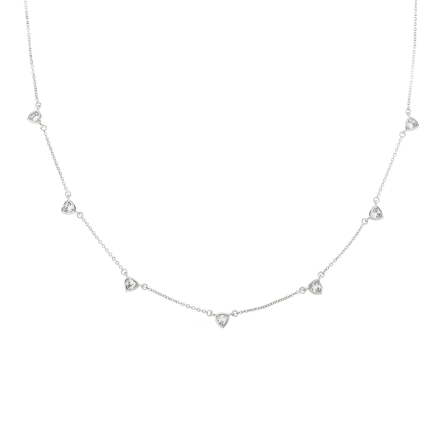 Silver CZ Drop Necklace