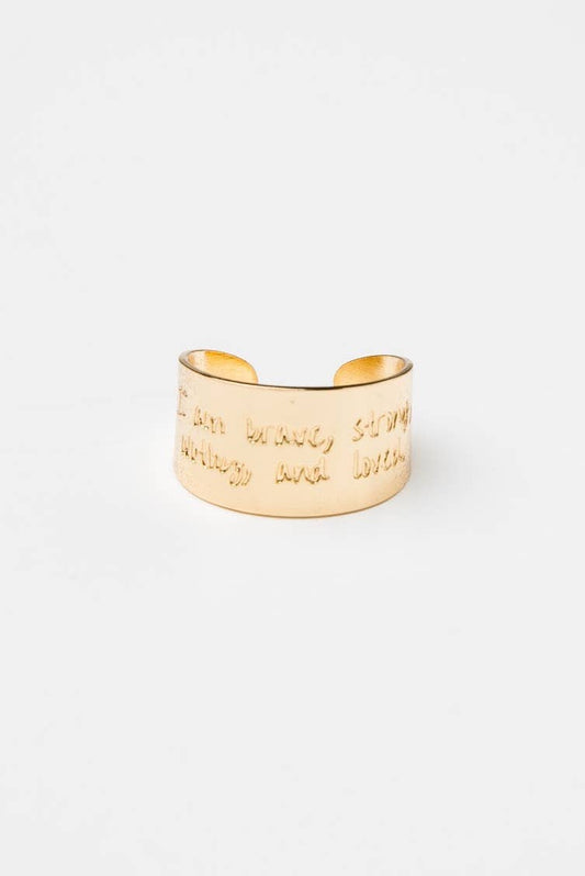 "Brave Strong Worthy" Ring